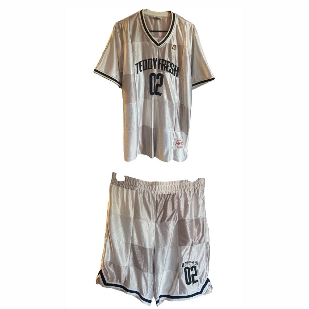 Teddy Fresh Patchwork Basketball Jersey and Shorts Matching Set